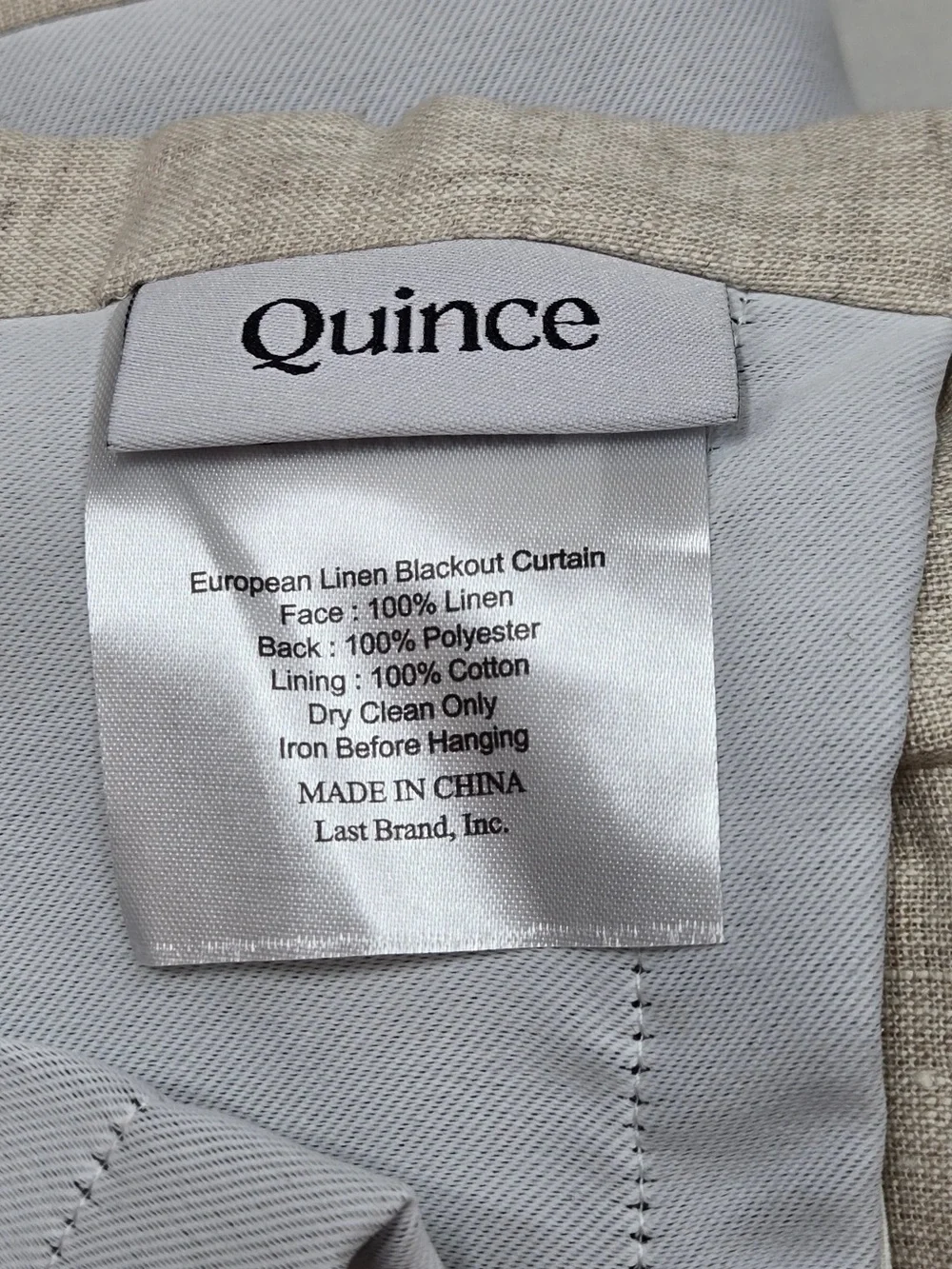 QUINCE Set Of 2 48x84 European Linen True Blackout Curtains Flax 9785